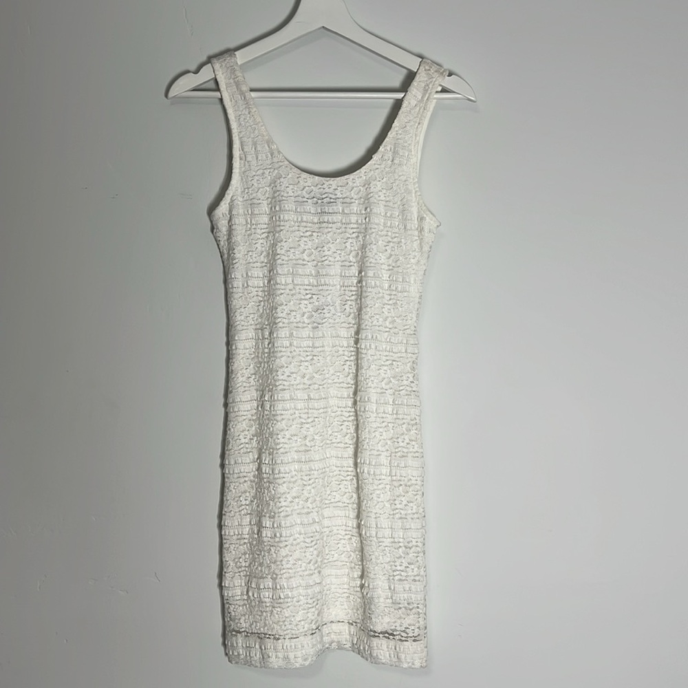 2000s Y2K Vintage Mini Party Dress | Fitted Lace Dress | Small